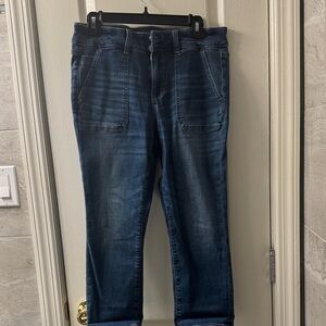 American Eagle Outfitters Dark Blue Cropped Ankle Jeans